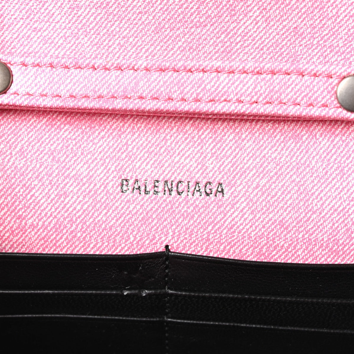 Nappa Denim Printed Hourglass Chain Bag Denim Pink
