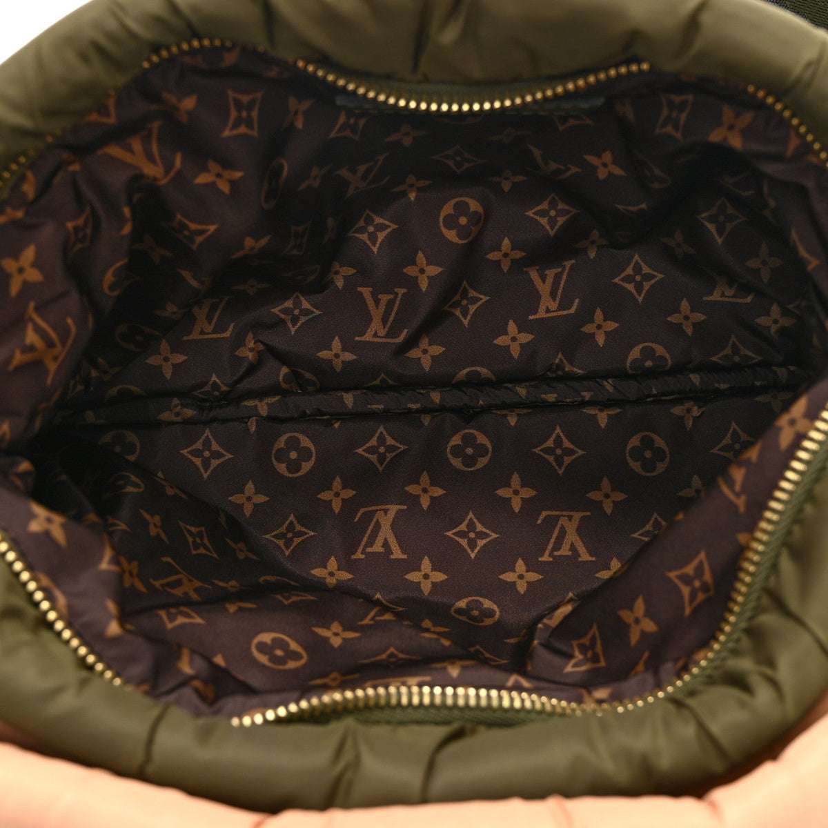 Econyl Monogram Pillow Maxi Multi Pochette Accessories Kaki Beige
