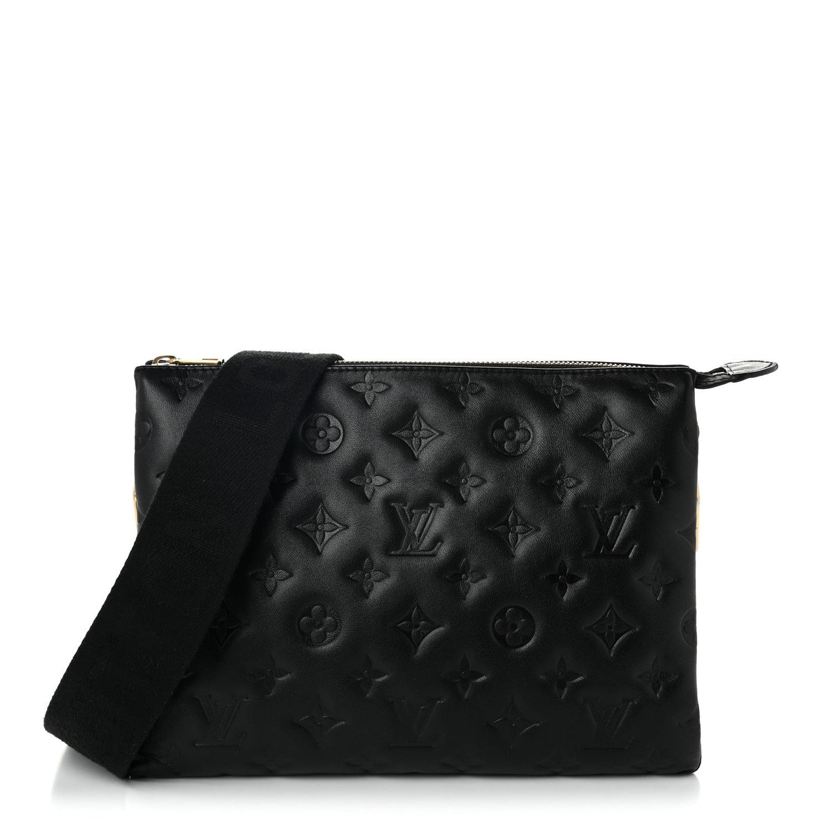 Lambskin Embossed Monogram Coussin PM Black