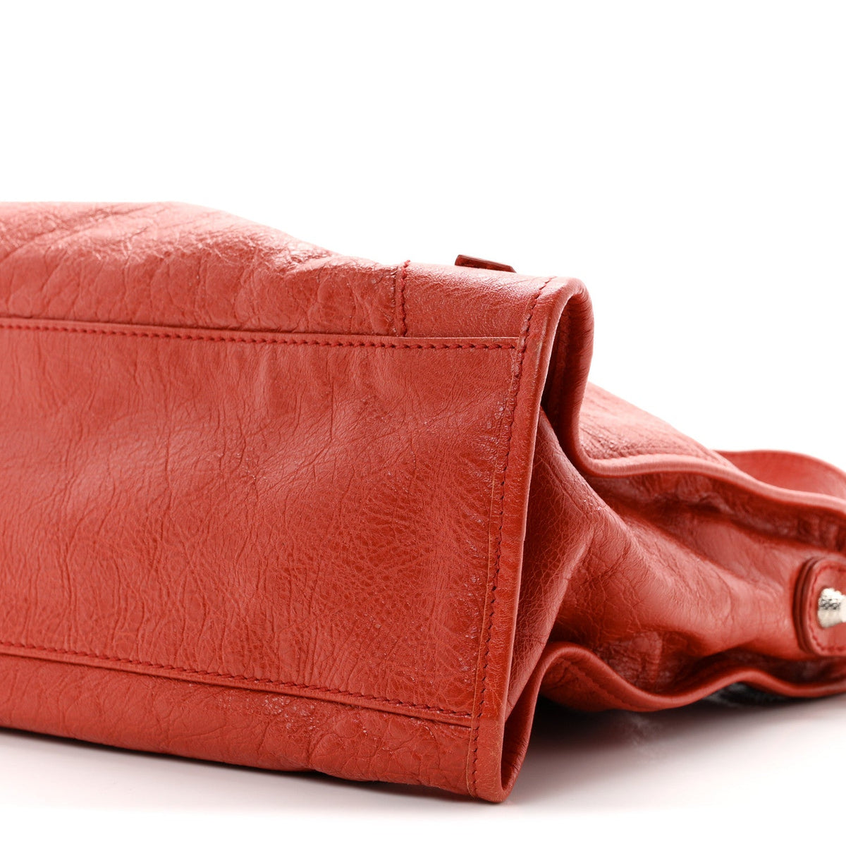 Agneau Giant 12 Silver Hardware City Rouge Ambre