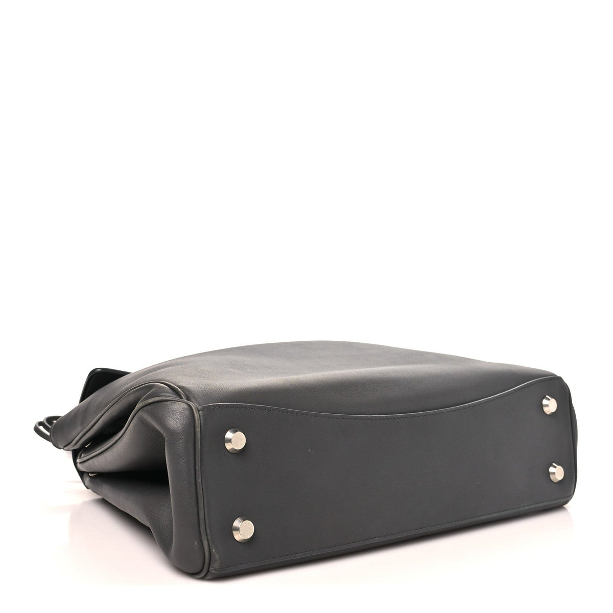 Natural Smooth Calfskin Medium Rodeo Top Handle Handbag Grey