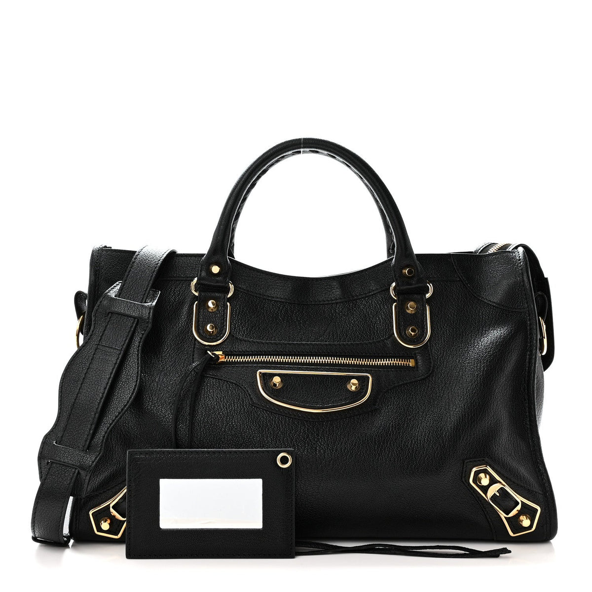 Chevre Gold Metallic Edge Hardware City Black