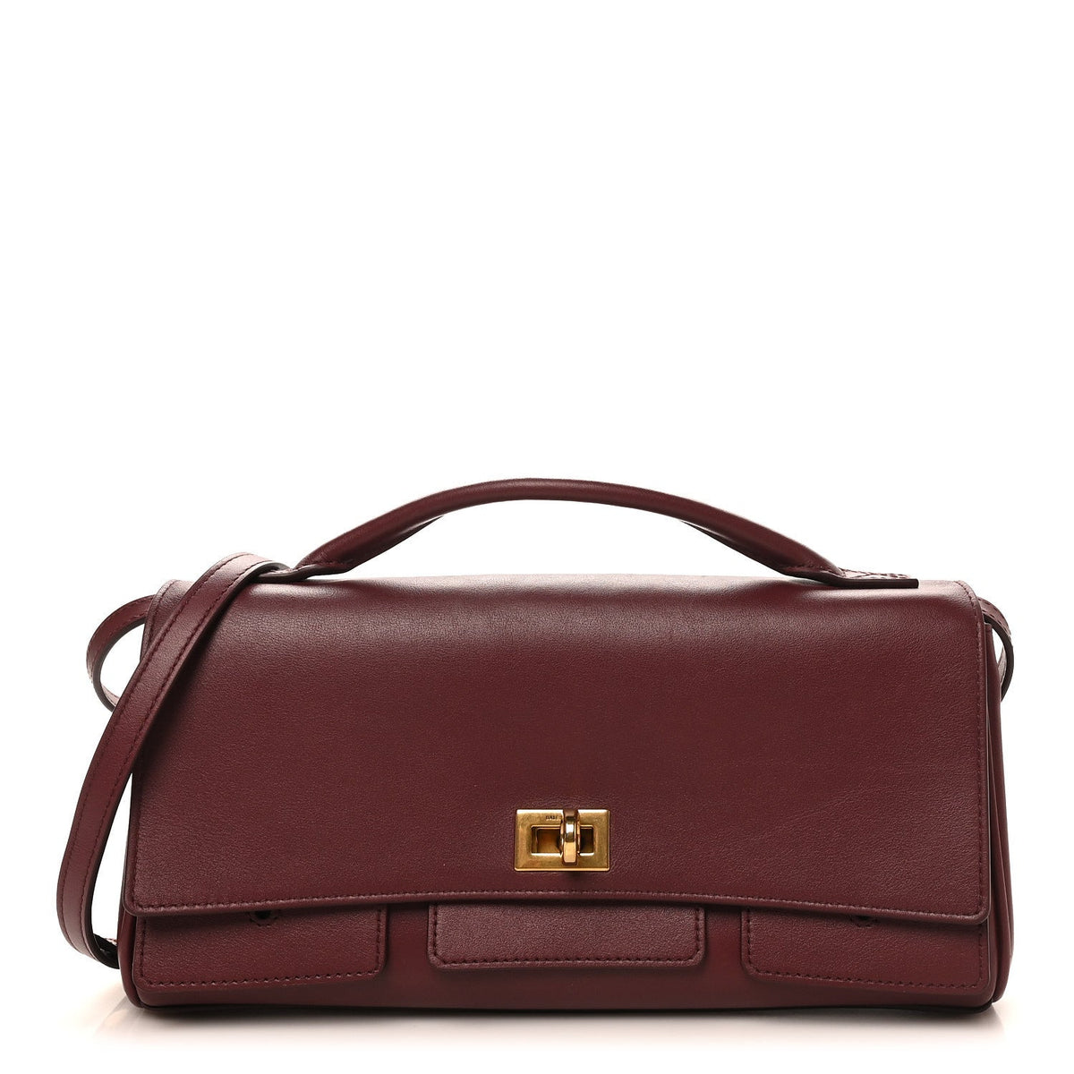 Smooth Calfskin Small Bel Air Clutch On Strap Dark Burgundy Dark Burgundy