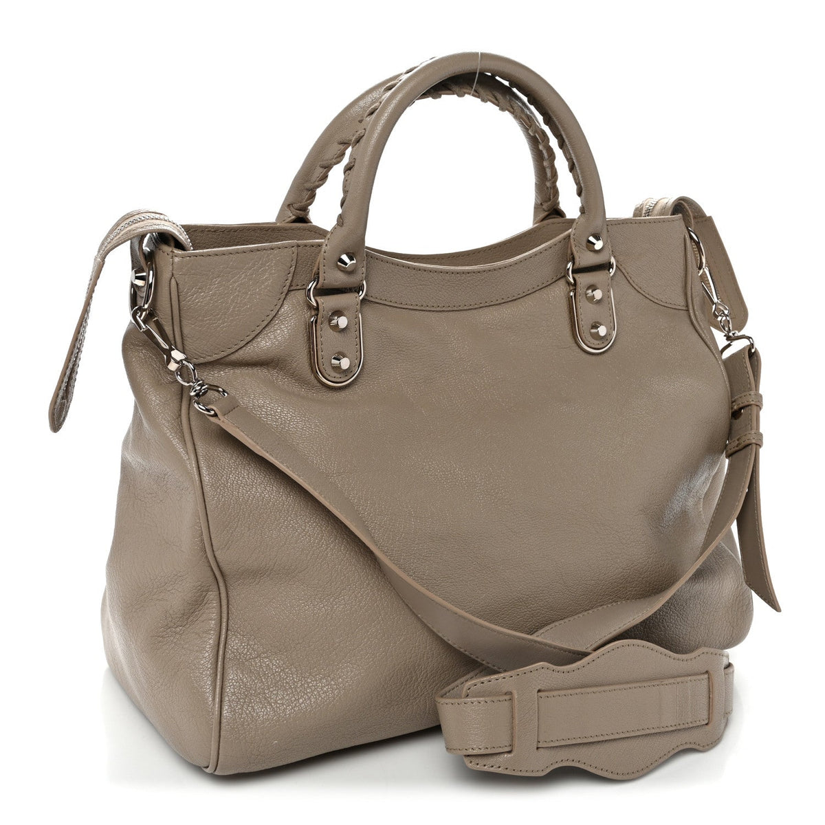 Chevre Silver Metallic Edge Hardware Velo Beige Dune Argille
