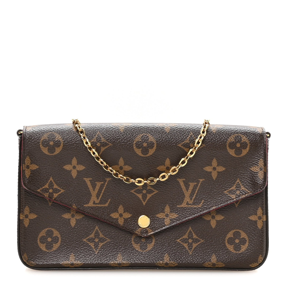 Monogram Pochette Felicie Chain Wallet Fuchsia