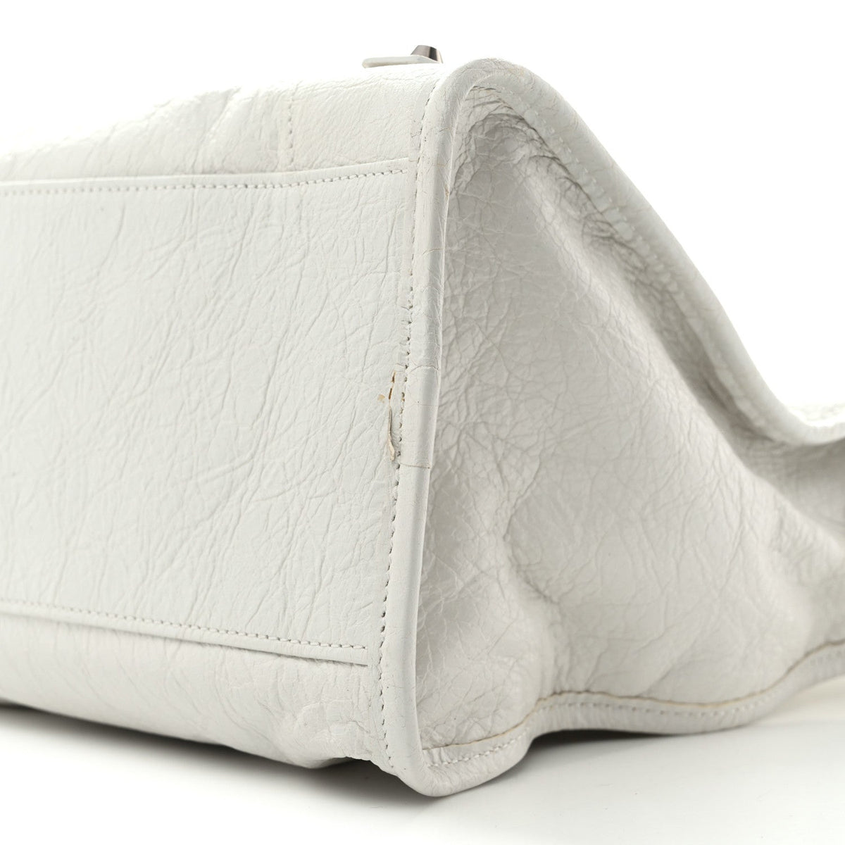 Agneau Arena Silver Hardware Medium Le City Optic White