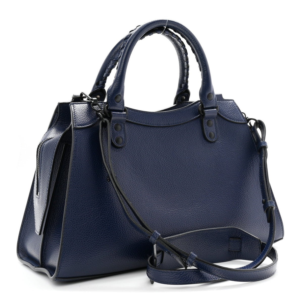 Grained Calfskin Neo Classic Black Hardware S City Navy