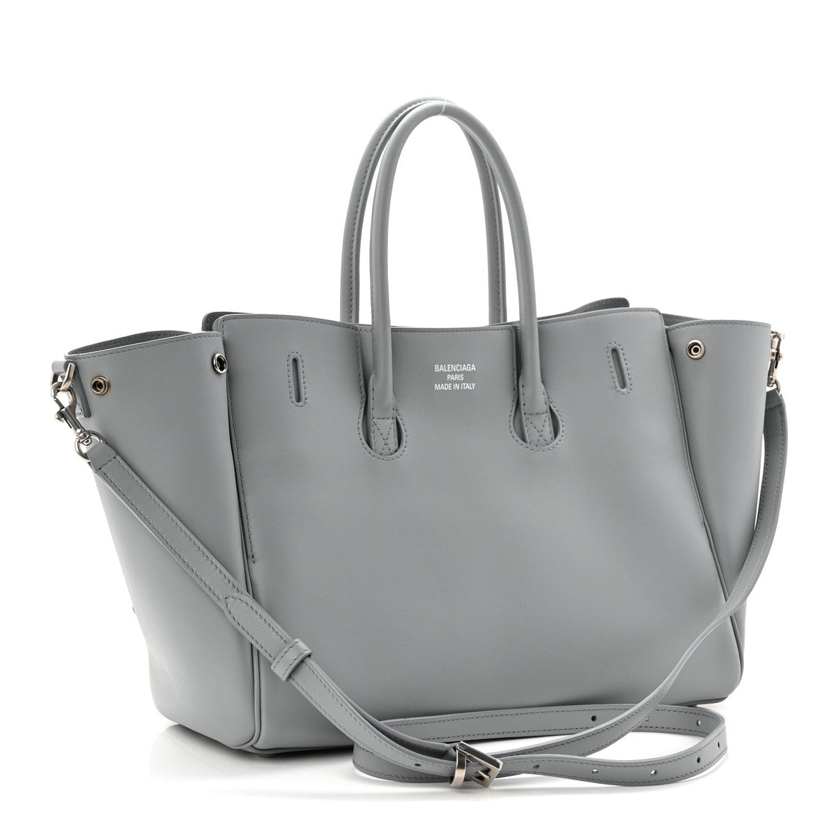 Smooth Calfskin Small Bel Air Carry All Bag Cloud Grey