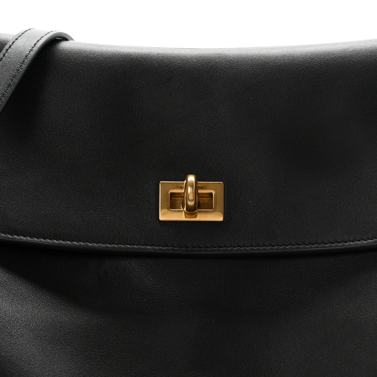 Smooth Calfskin Large Rodeo Top Handle Handbag Black