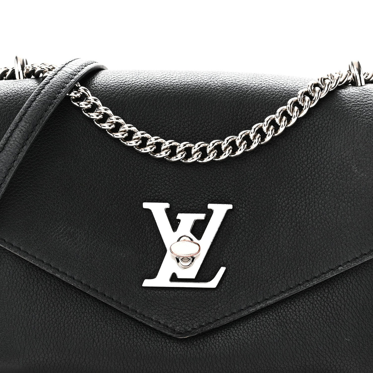 Soft Calfskin Mylockme Chain Bag BB  Black