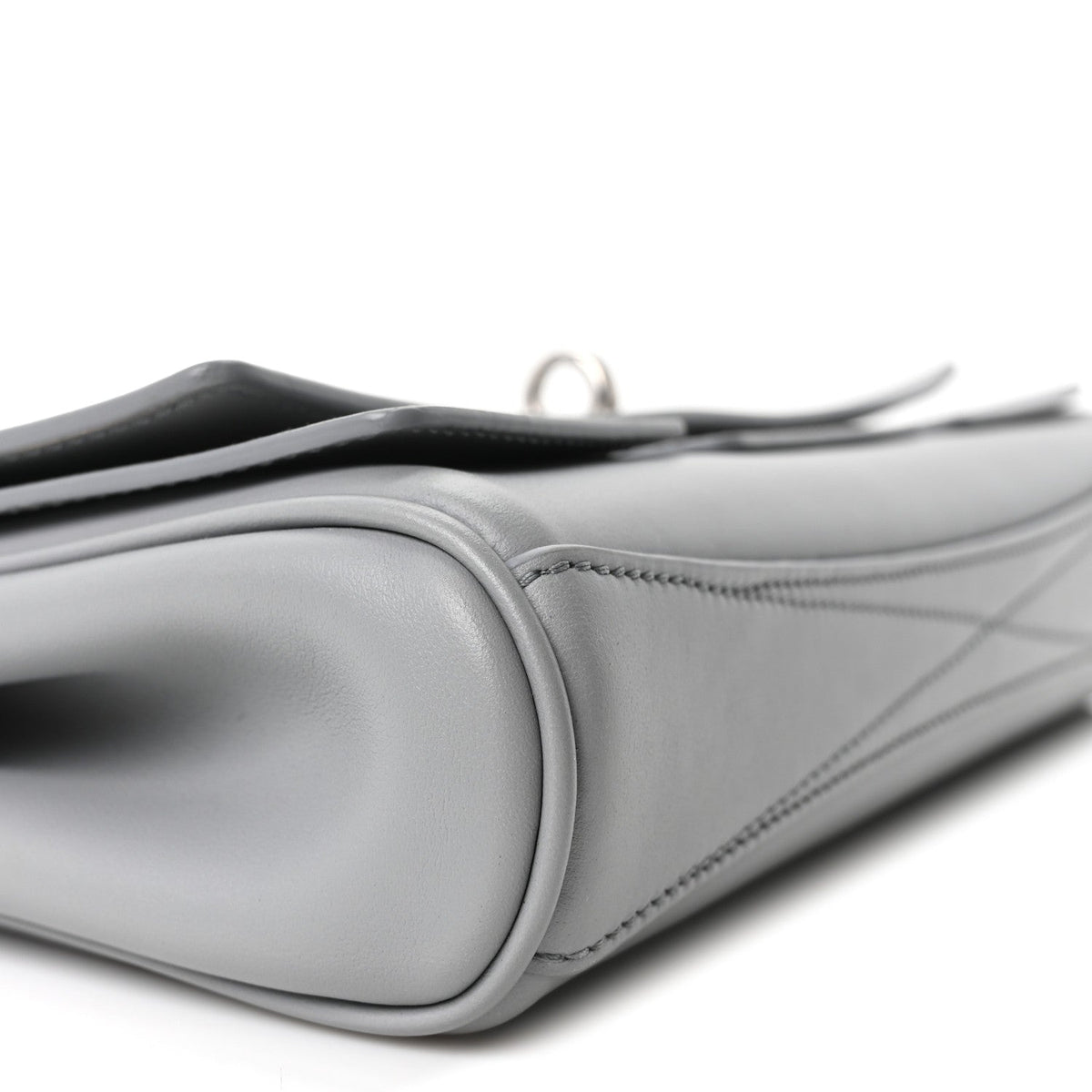 Smooth Calfskin Small Bel Air Clutch On Strap Cloud Grey
