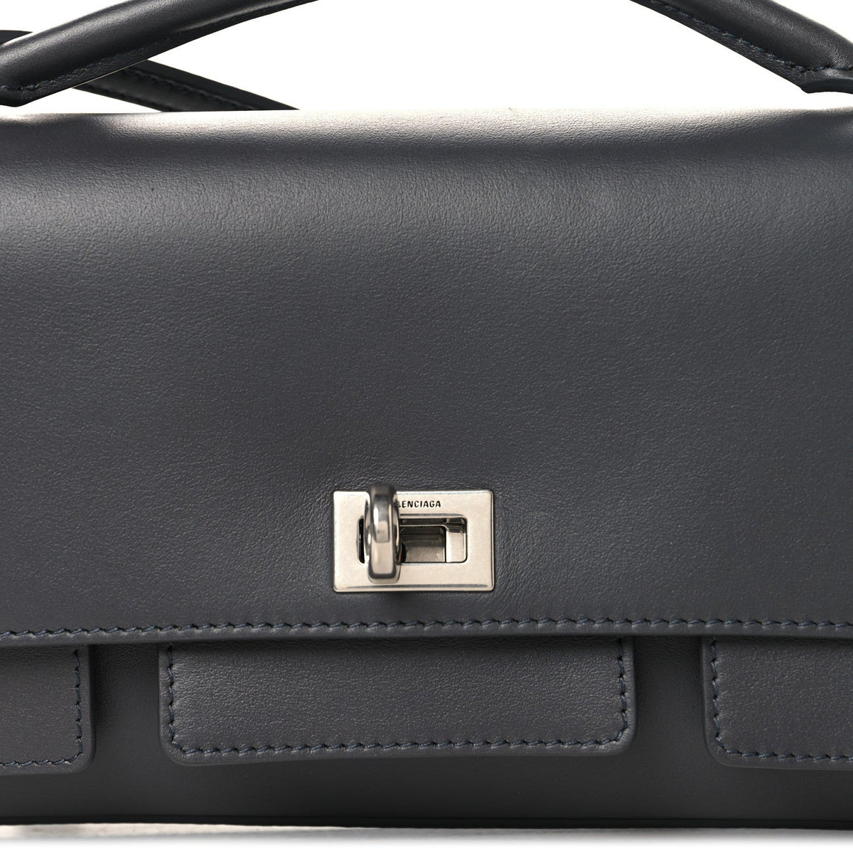 Smooth Calfskin Small Bel Air Clutch On Strap Grey