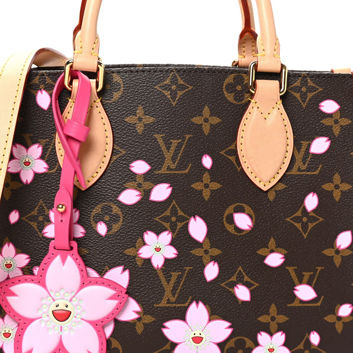 LV X TM Monogram Cherry Blossom Onthego PM Sakura Brown