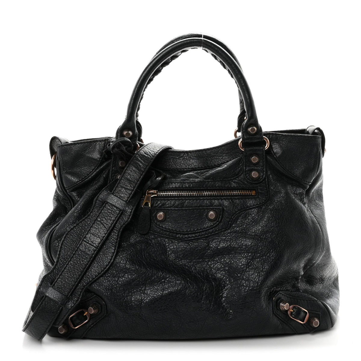 Agneau Giant 12 Rose Gold Hardware Velo Black