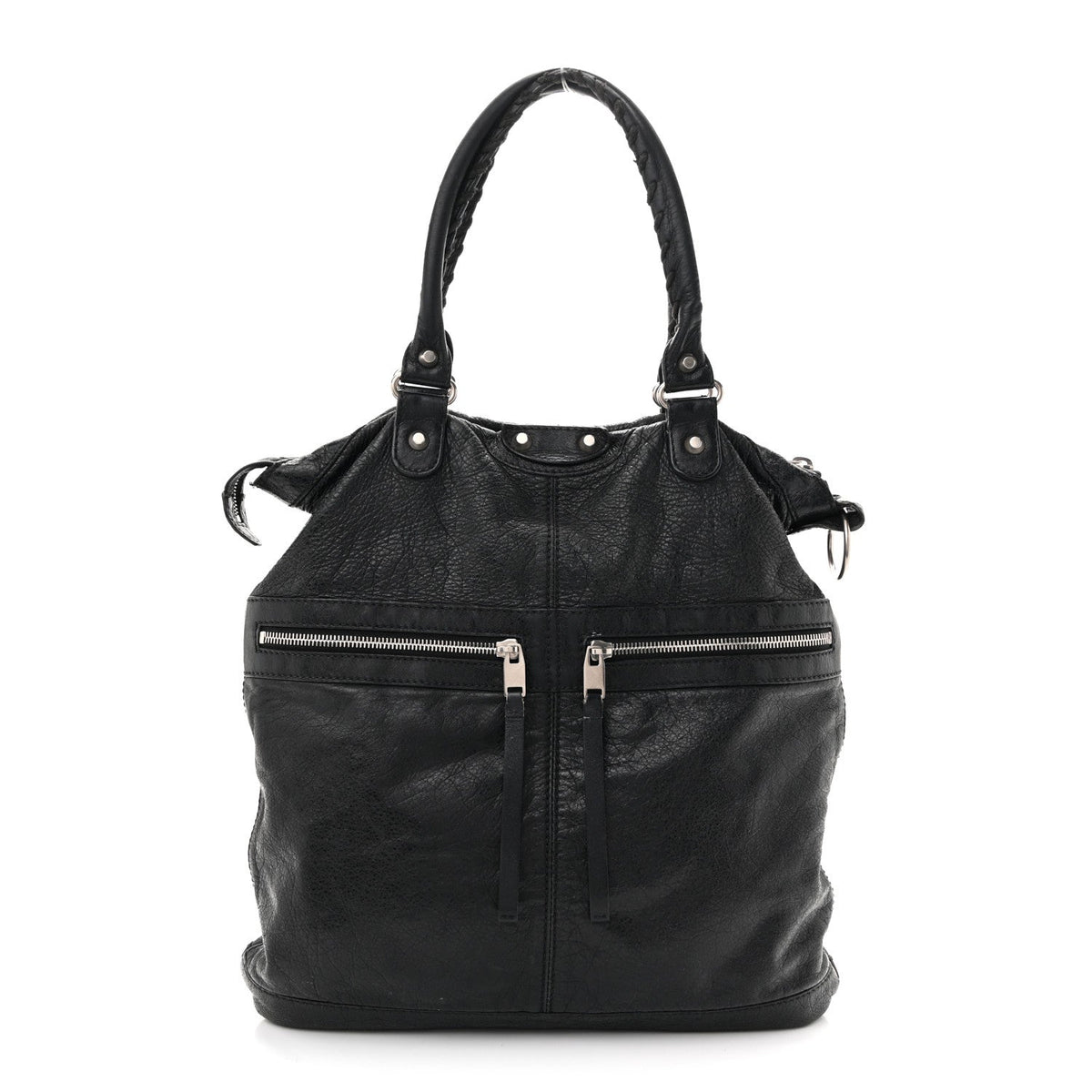 Agneau Classic Hardware Square Tote Black