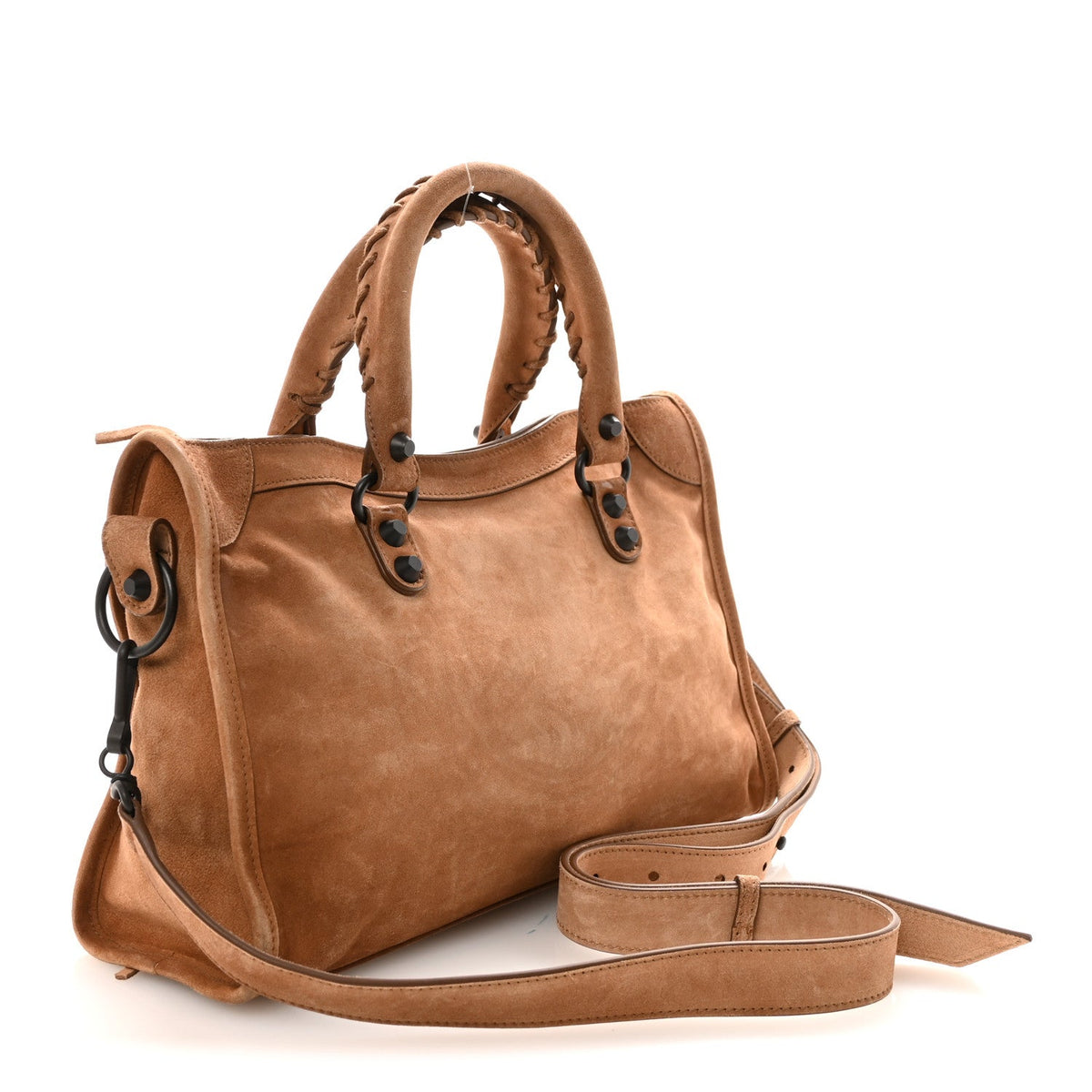 Waxed Suede Calfskin Classic Hardware Small Le City Camel