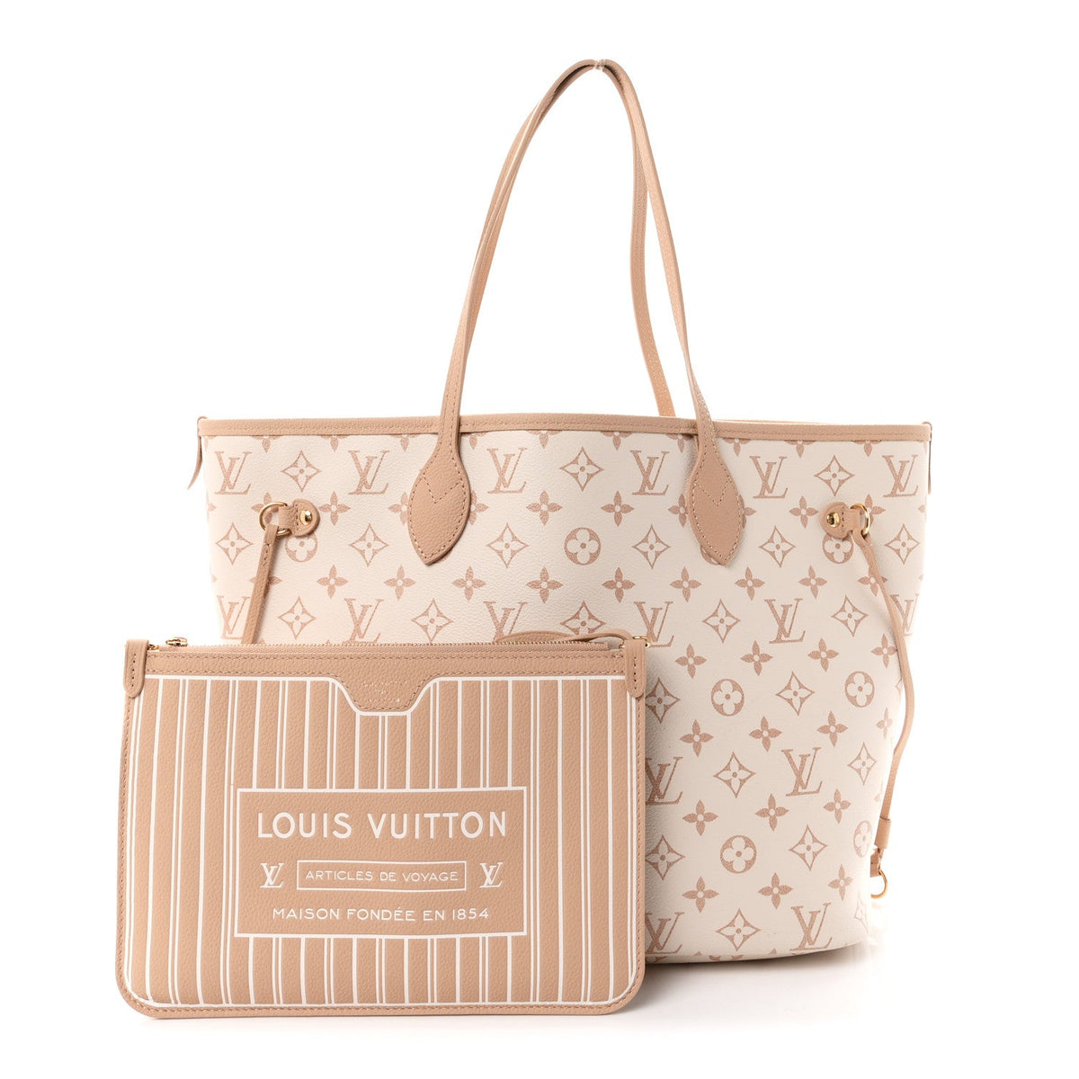 Monogram Inside Out Reversible Neverfull MM Dune Hazelnut