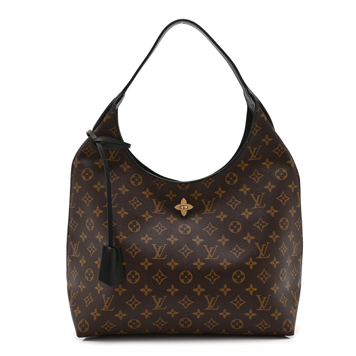 Monogram Flower Hobo Black