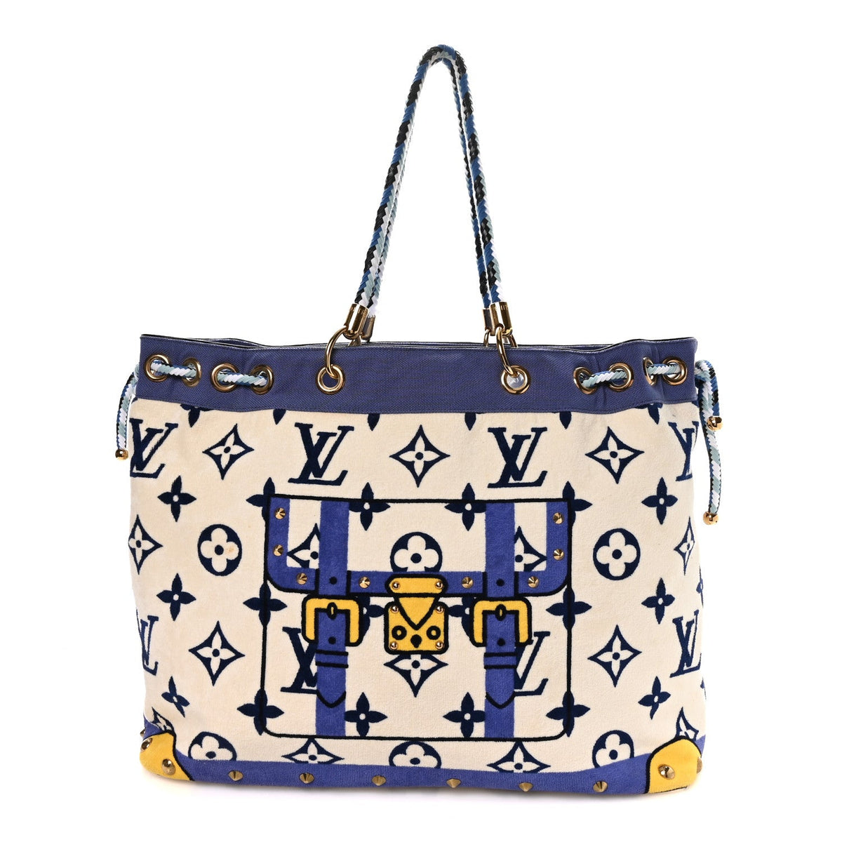 Cotton Monogram Eponge Cabas Blue