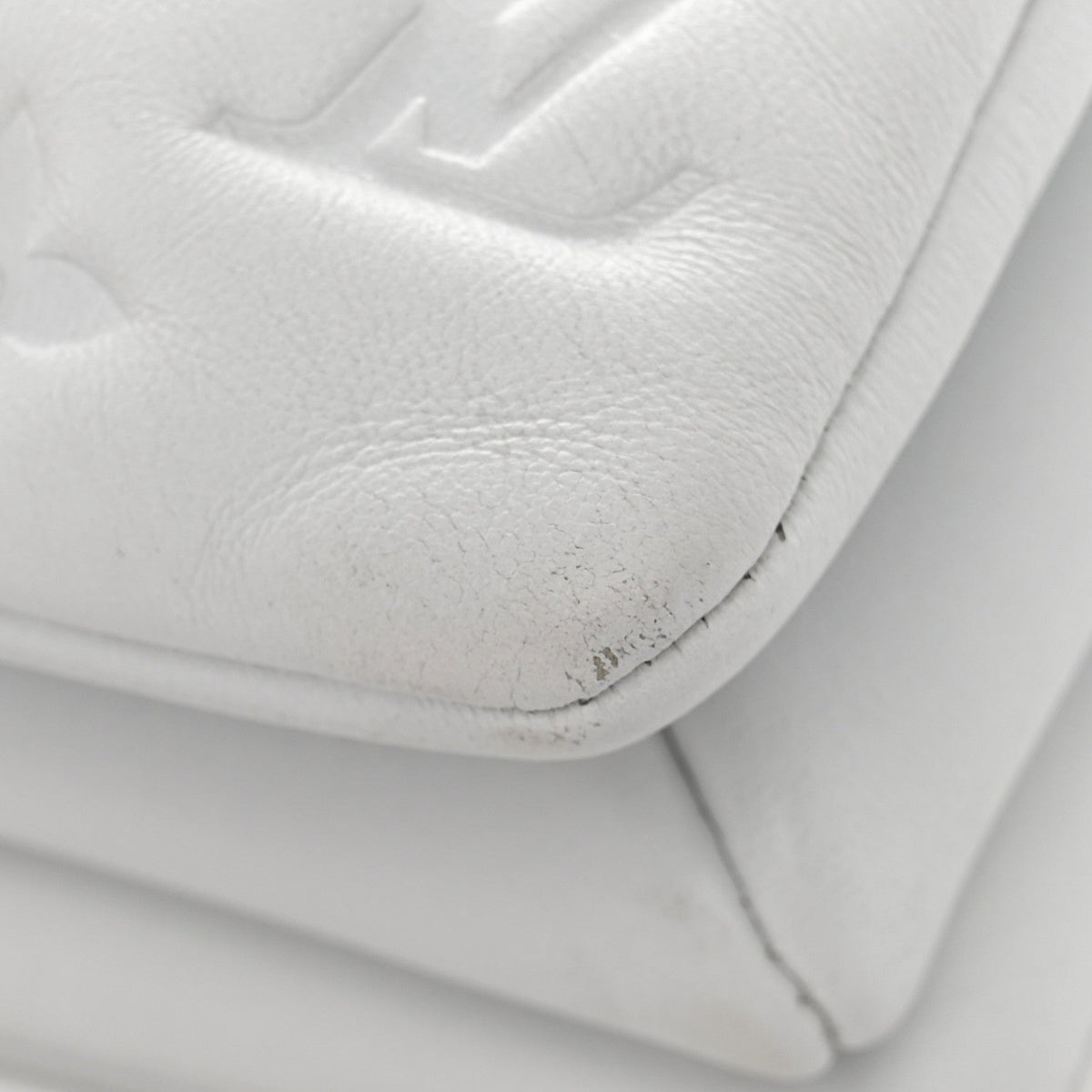 Lambskin Embossed Monogram Coussin BB White