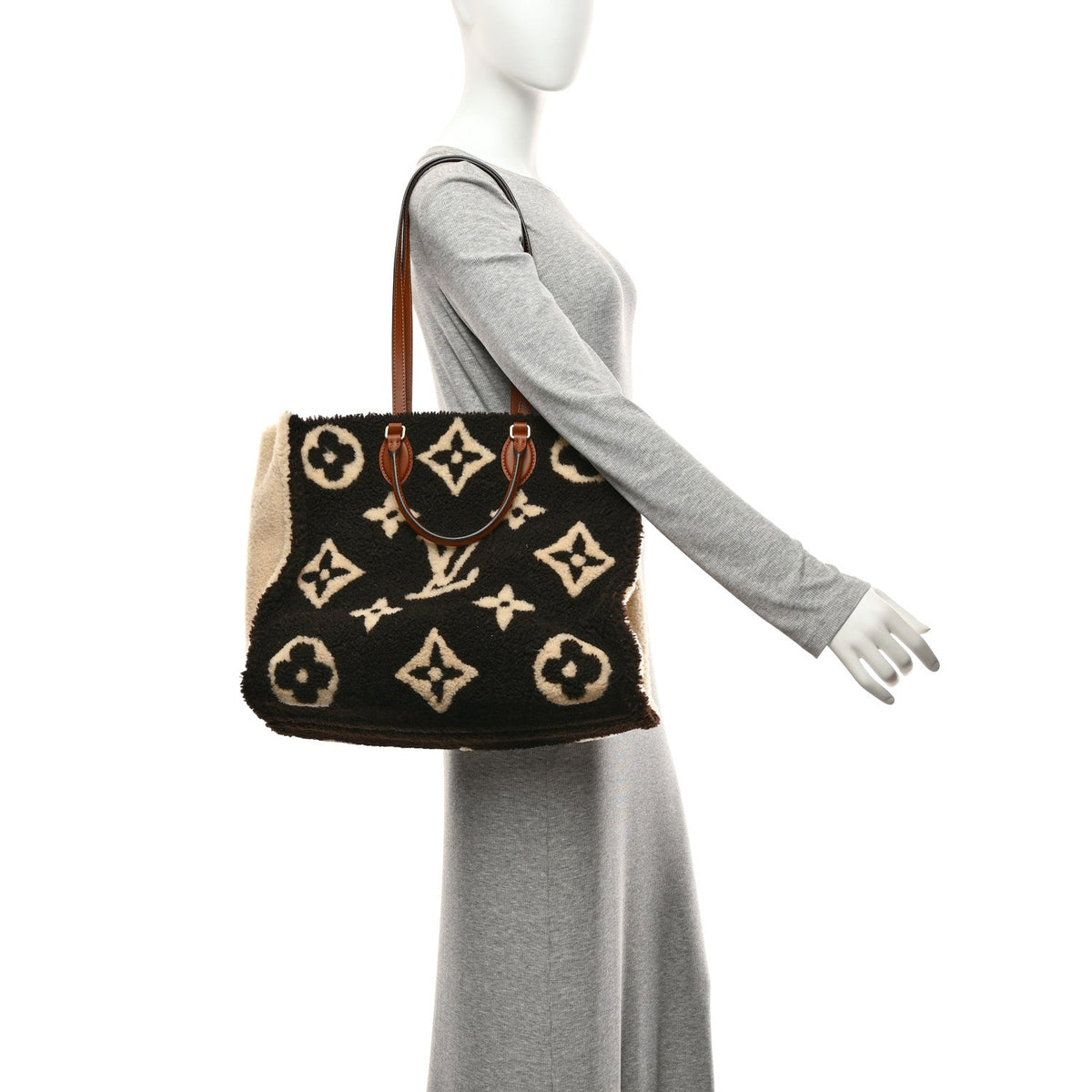 Shearling Monogram Giant Teddy Onthego GM Black White