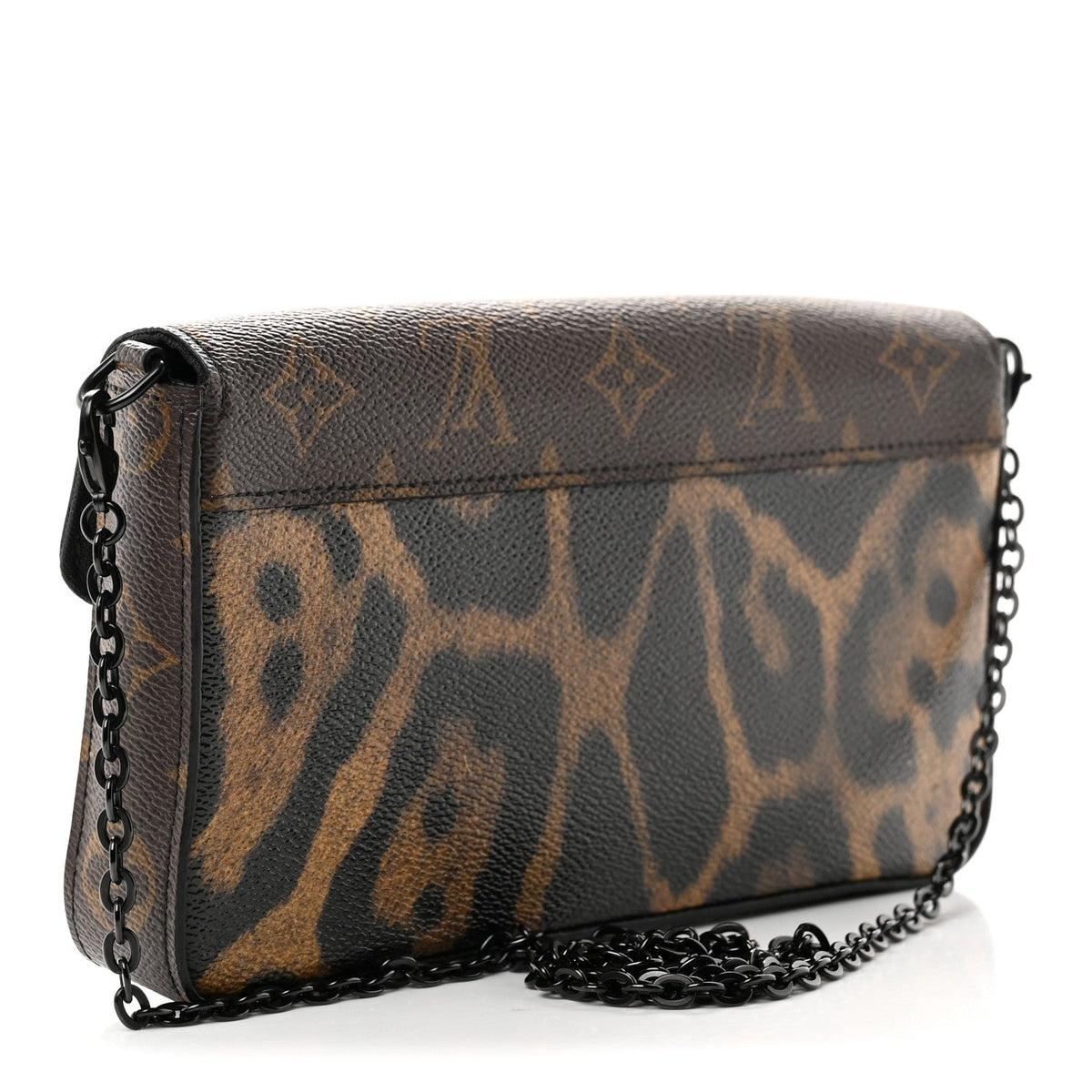 Monogram Animal Print Pochette Felicie Chain Wallet