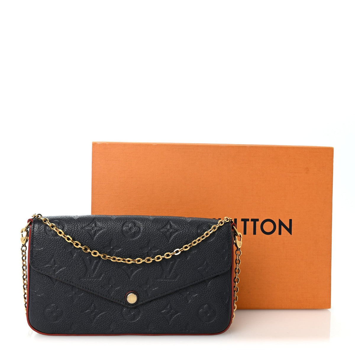 Empreinte Pochette Felicie Chain Wallet Marine Rouge