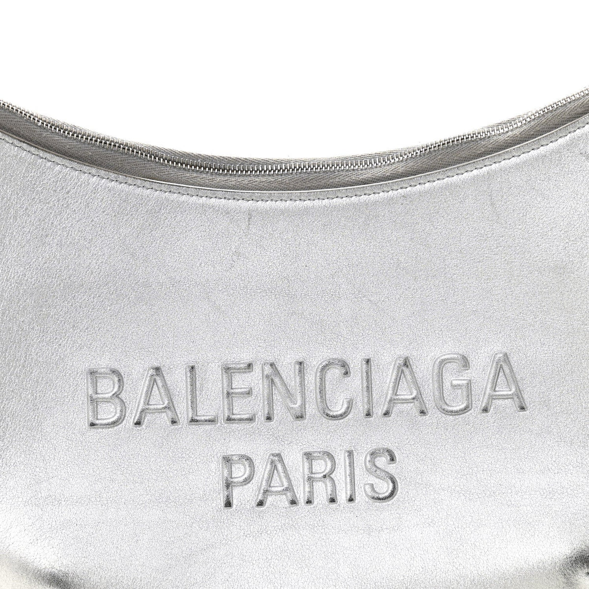 Metallic Calfskin Mary Kate Shoulder Bag Silver