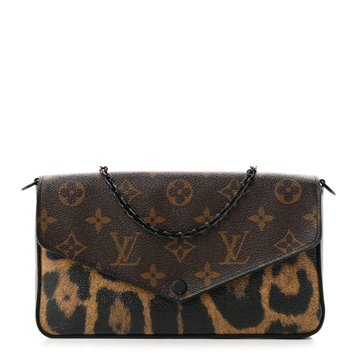 Monogram Animal Print Pochette Felicie Chain Wallet