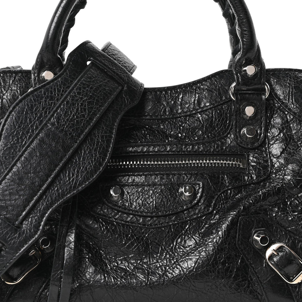 Agneau Classic Silver Hardware Mini City Black