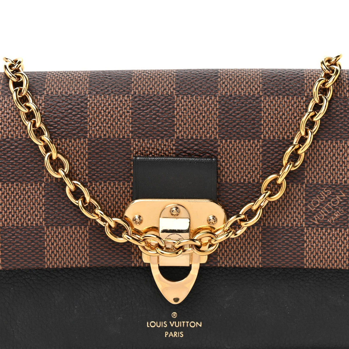 Damier Ebene Vavin Chain Wallet Black