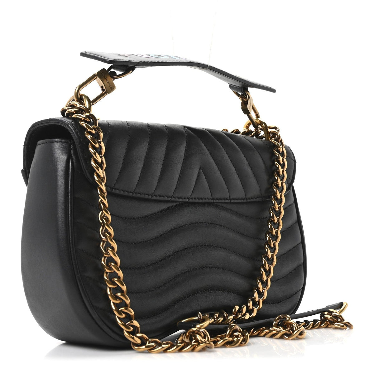 Calfskin Love Lock New Wave Chain MM Black