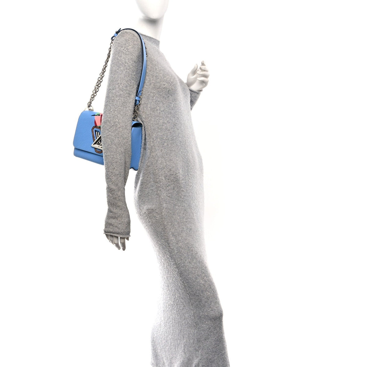 Epi Tropical Birds Twist Shoulder Bag MM Bleuet