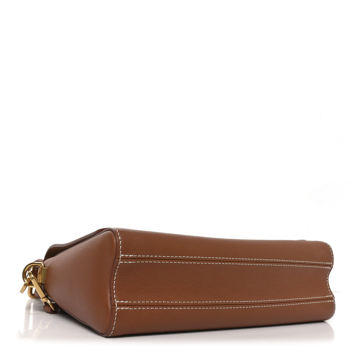 Calfskin Soft Twist Shoulder Bag Cognac