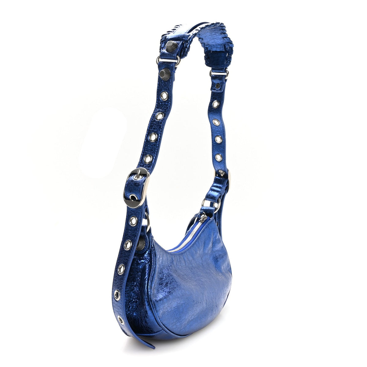 Metallic Arena Agneau Le Cagole Shoulder Bag XS Blue