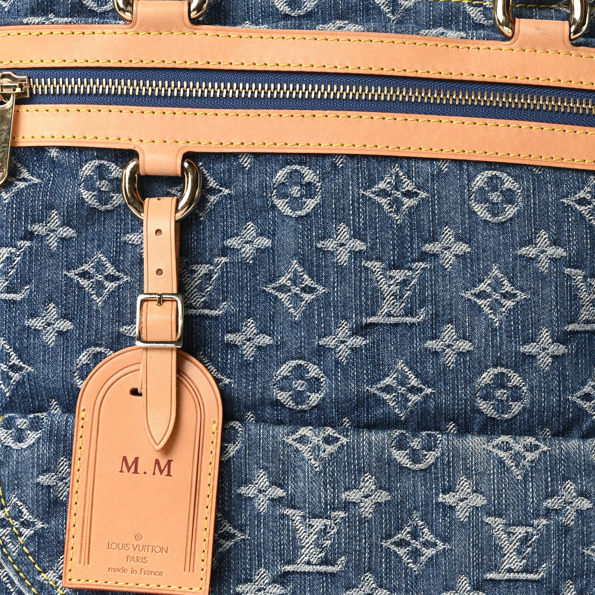 Monogram Denim Sac Plat Blue