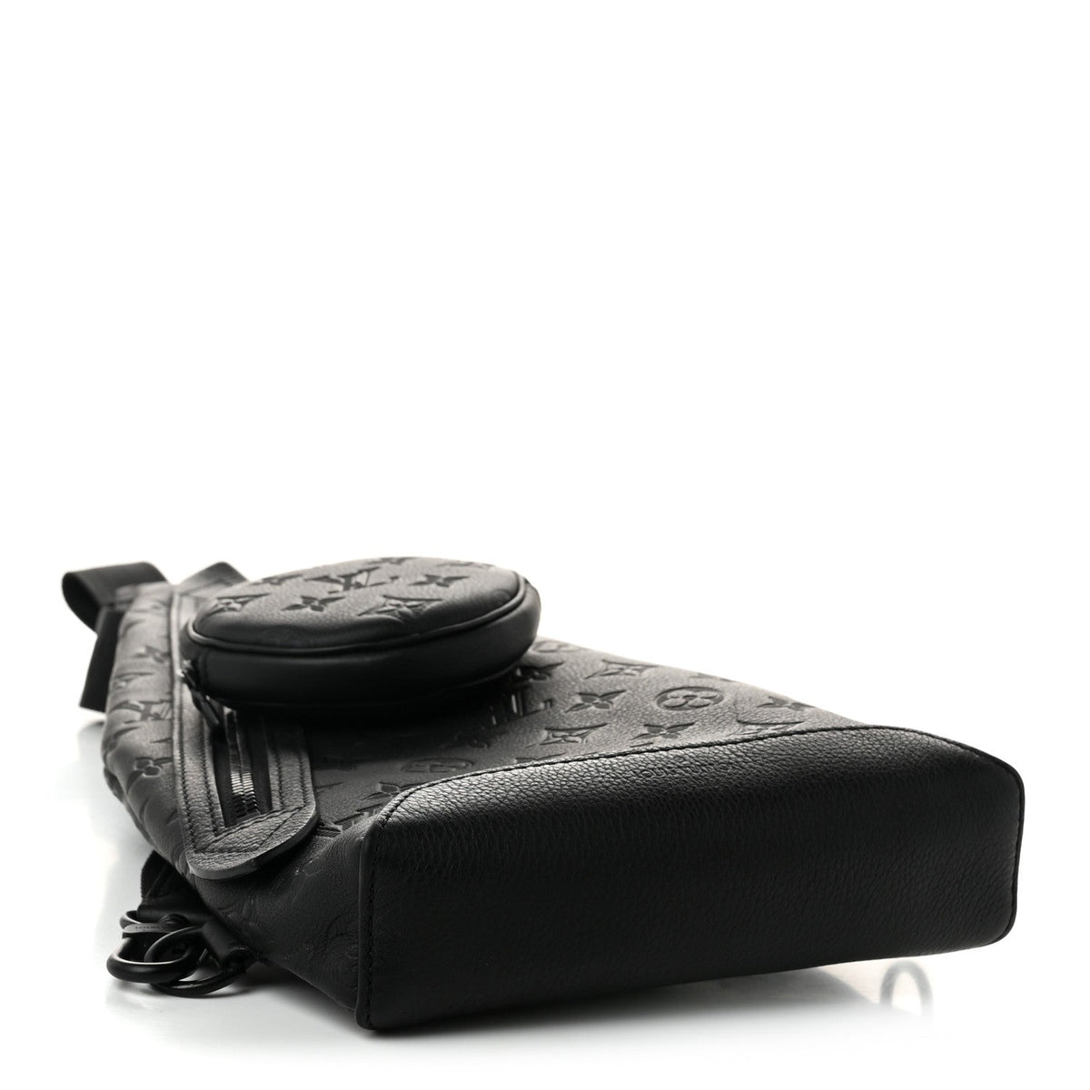 Calfskin Shadow Monogram Duo Slingbag Black
