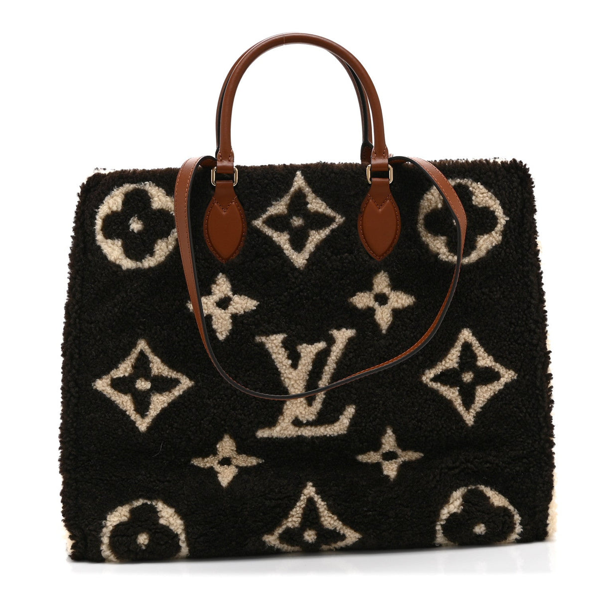 Shearling Monogram Giant Teddy Onthego GM Black White