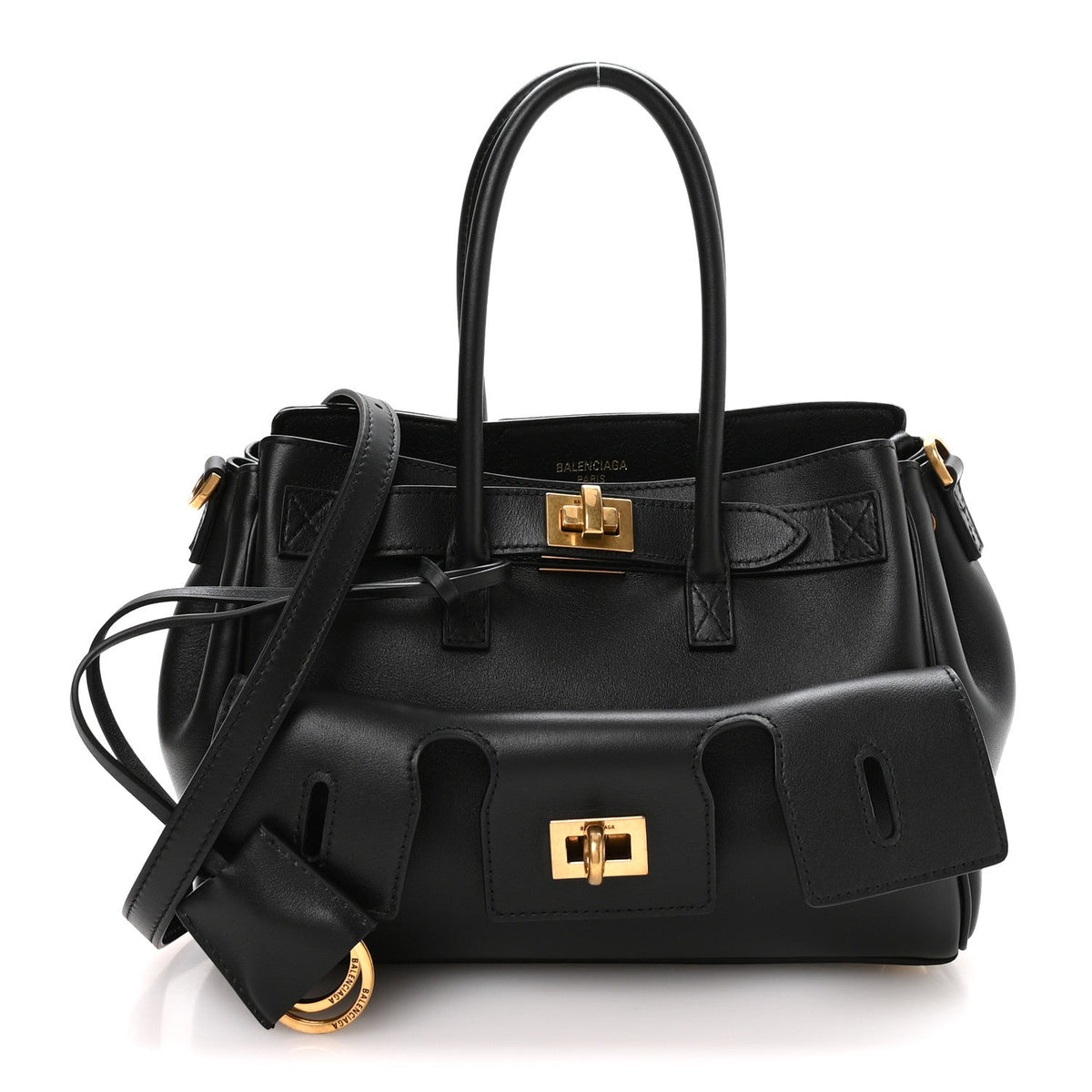 Smooth Calfskin Mini Bel Air Carry All Bag Black