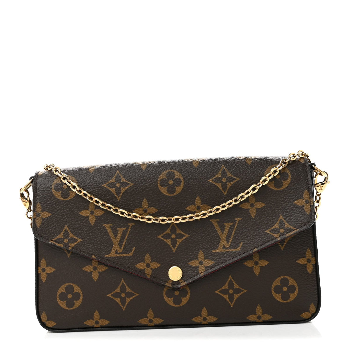 Monogram Pochette Felicie Chain Wallet Fuchsia