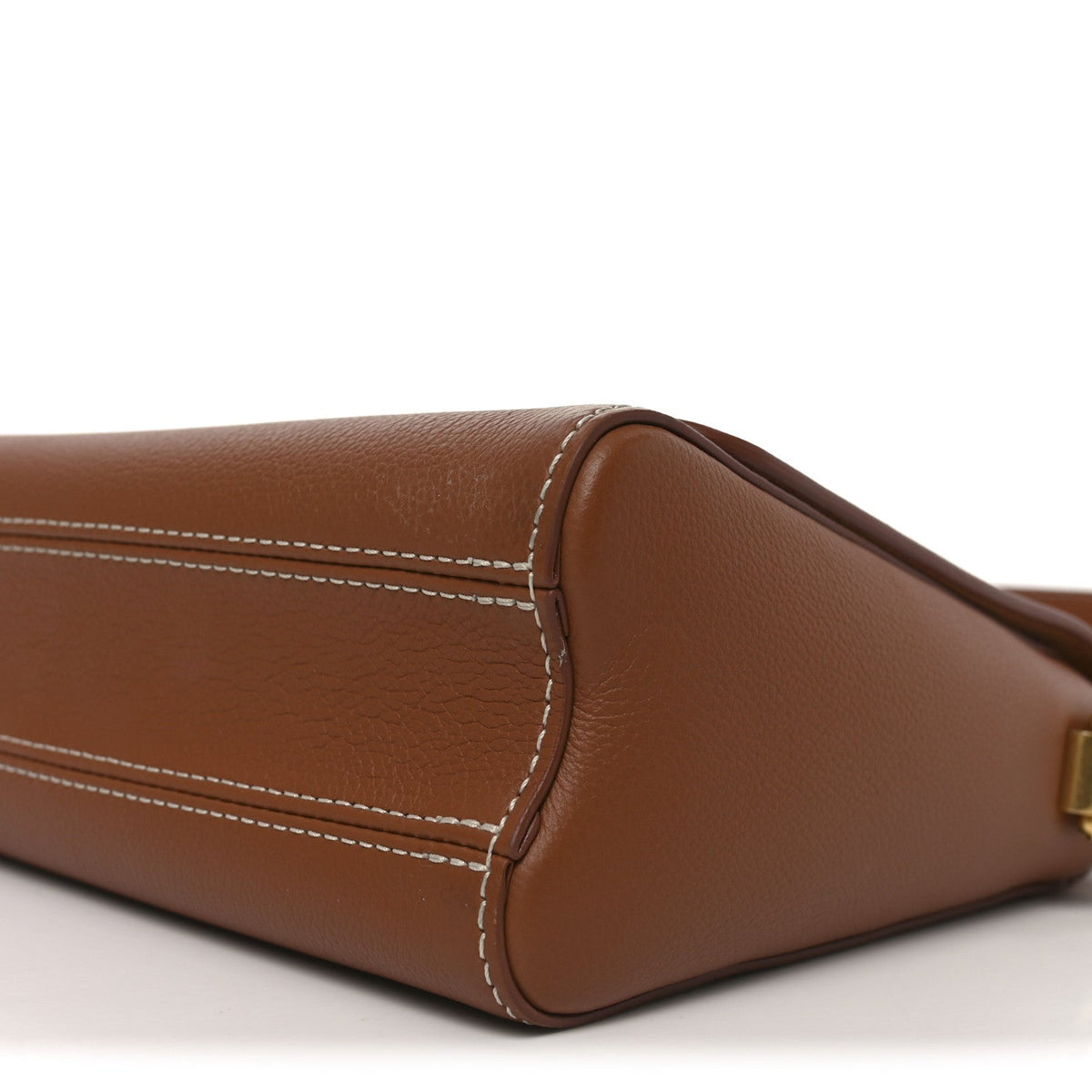 Calfskin Soft Twist Shoulder Bag Cognac