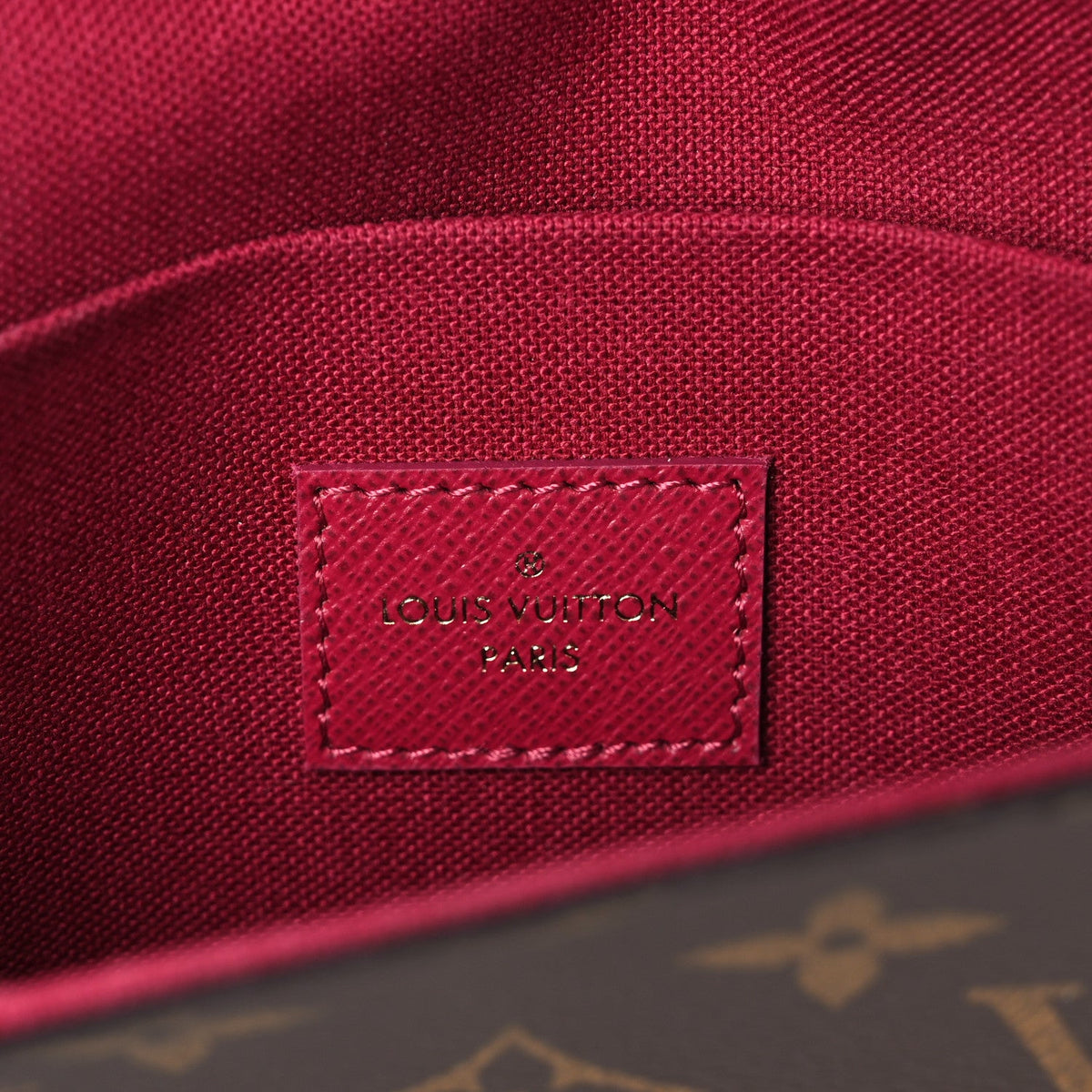 Monogram Pochette Felicie Chain Wallet Fuchsia