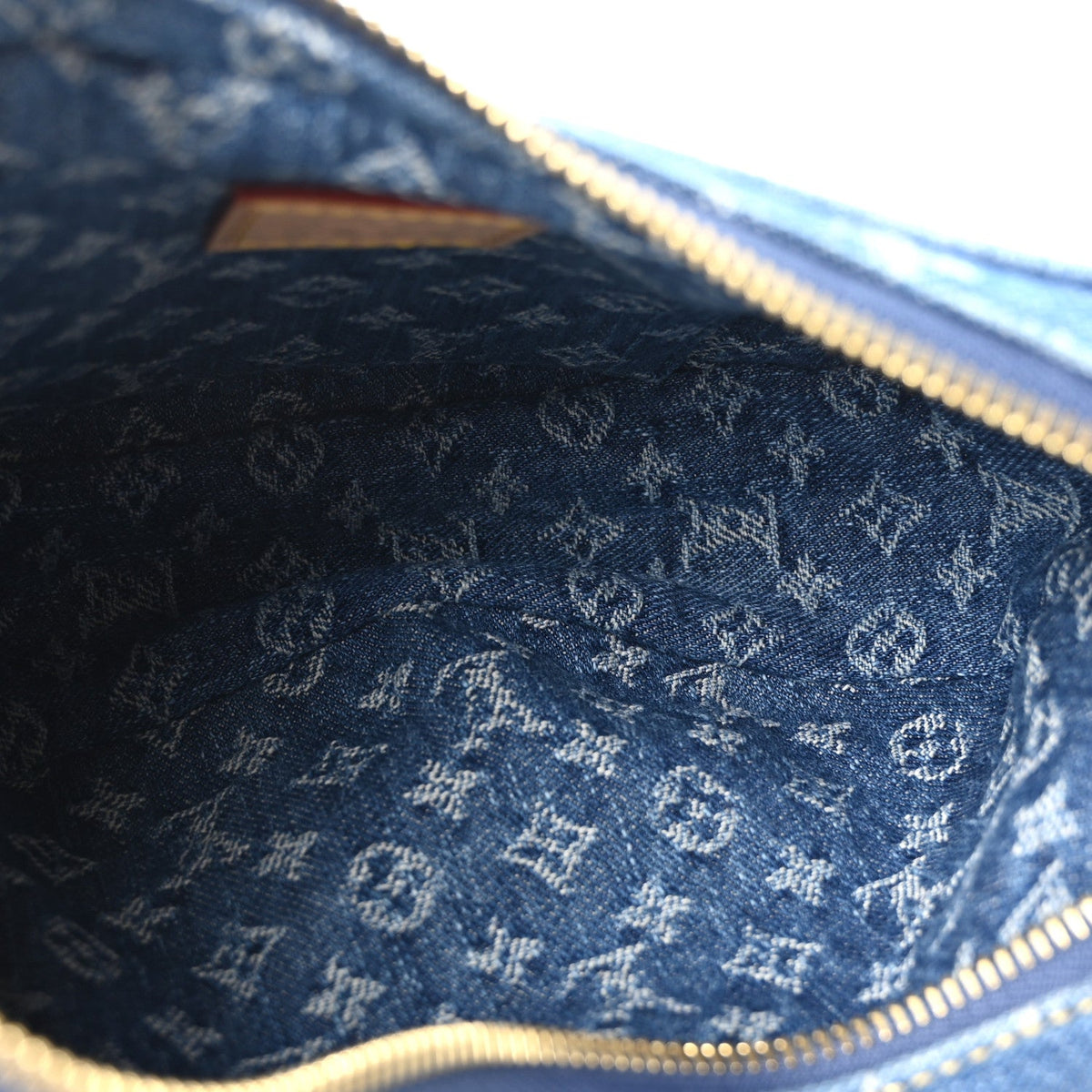 Monogram Denim Croissant MM Blue