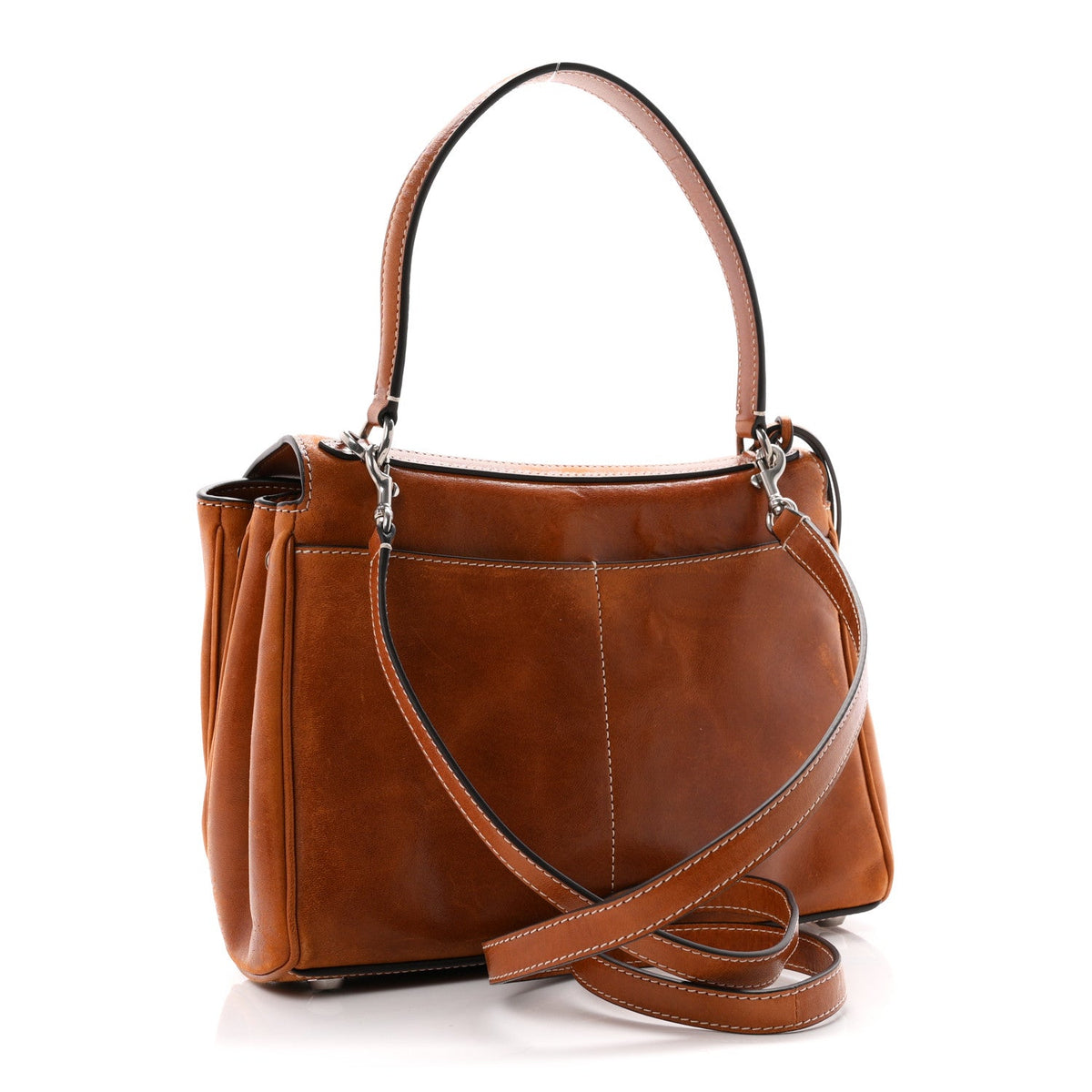 Vegetable Tanned Lambskin Small Rodeo Top Handle Handbag Tan Cowboy