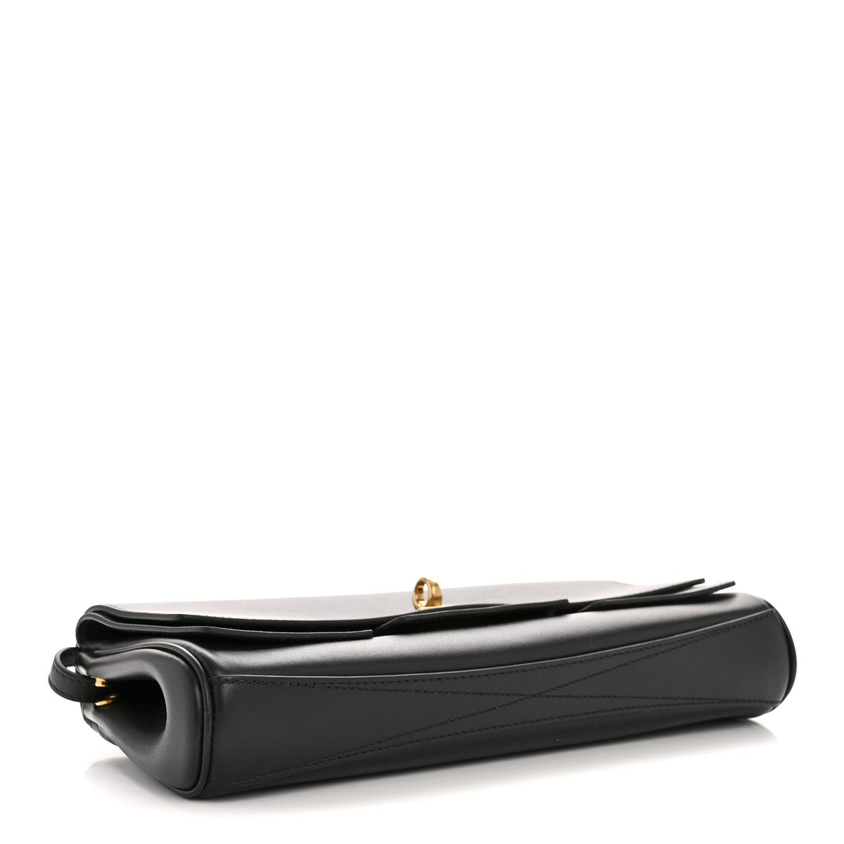 Smooth Calfskin Small Bel Air Clutch On Strap Black Black