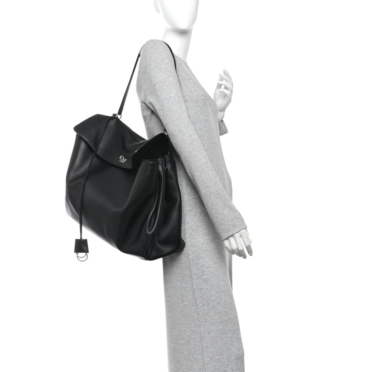 Smooth Calfskin Rodeo XL Top Handle Handbag Black Black