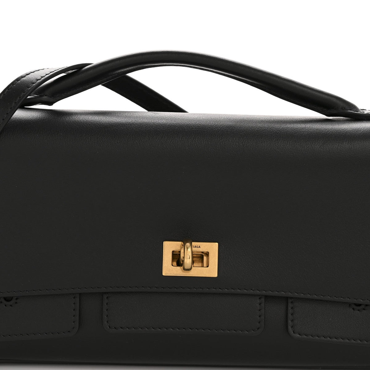 Smooth Calfskin Small Bel Air Clutch On Strap Black Black