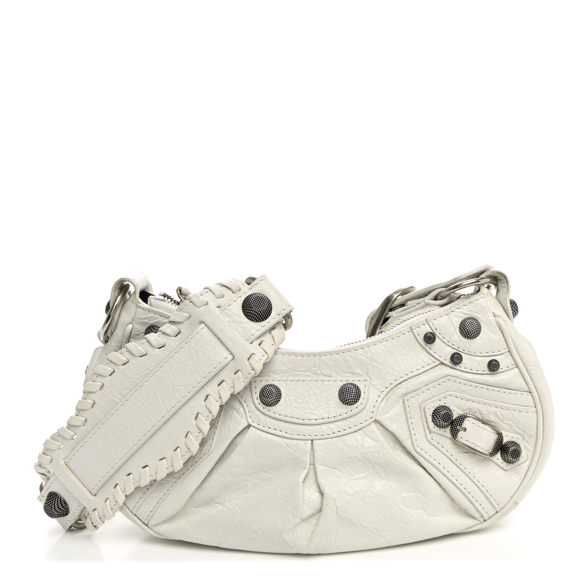 Agneau Arena Le Cagole Shoulder Bag XS Optic White