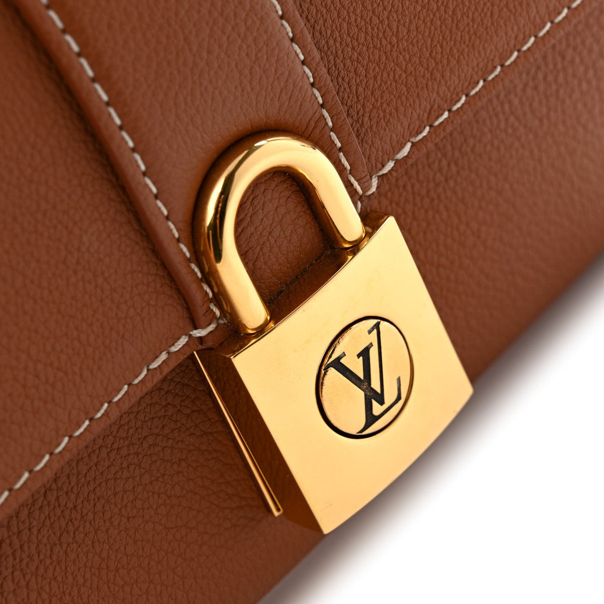 Grained Calfskin Low Key Wallet On Chain Cognac