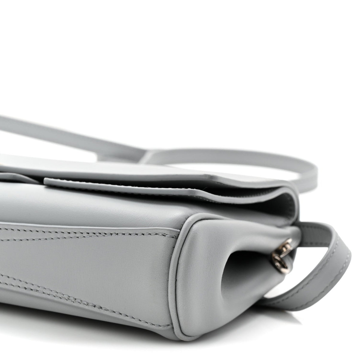 Smooth Calfskin Small Bel Air Clutch On Strap Cloud Grey